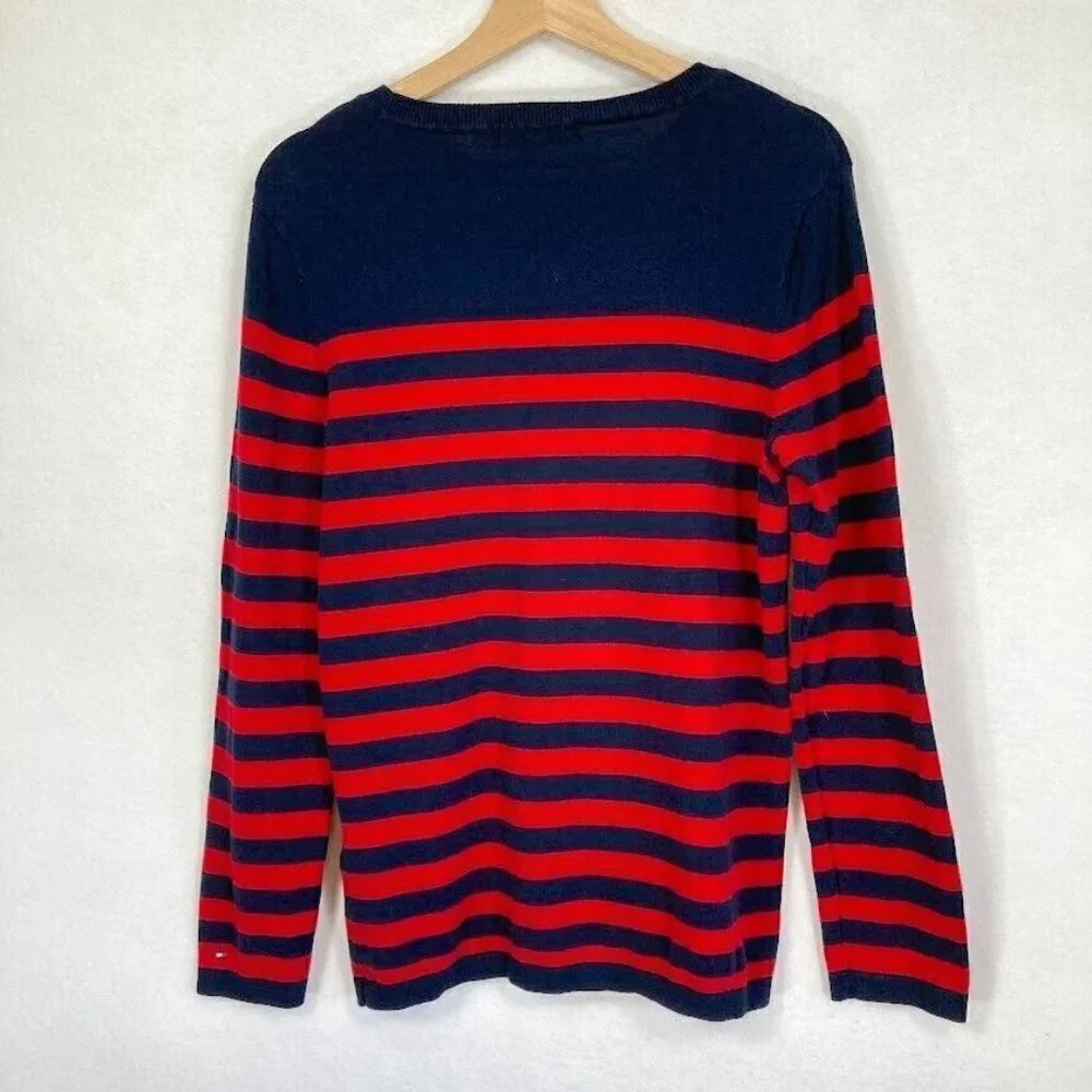 Tommy Hilfiger Cotton Striped Argyle Sweater Grandma Core Old Money Preppy L